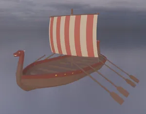 A full-color model of a viking ship